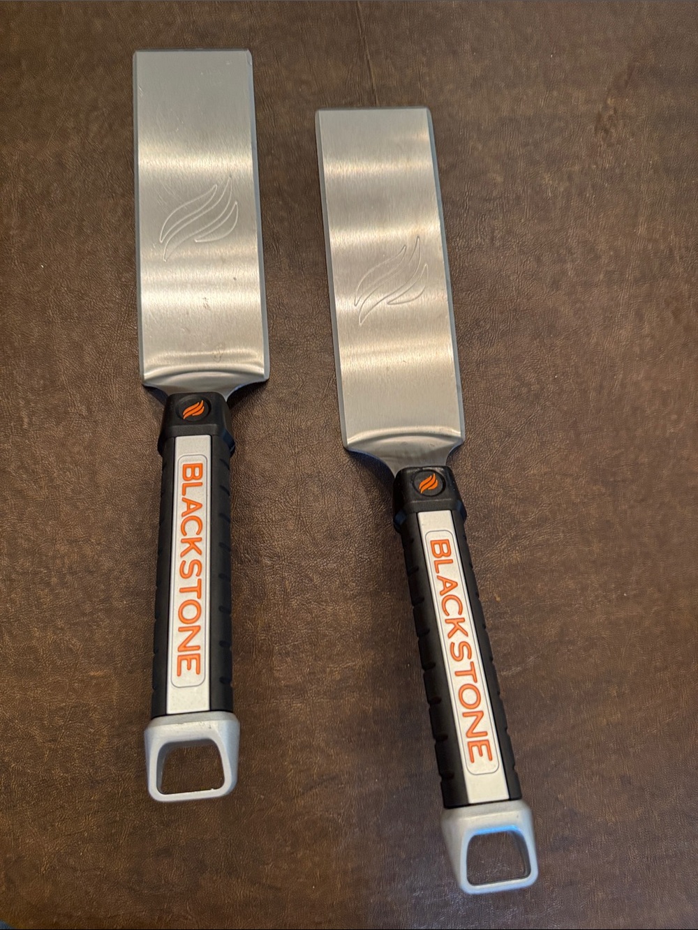 Blackstone Silver and Black Grill Spatula Set with Orange Accents